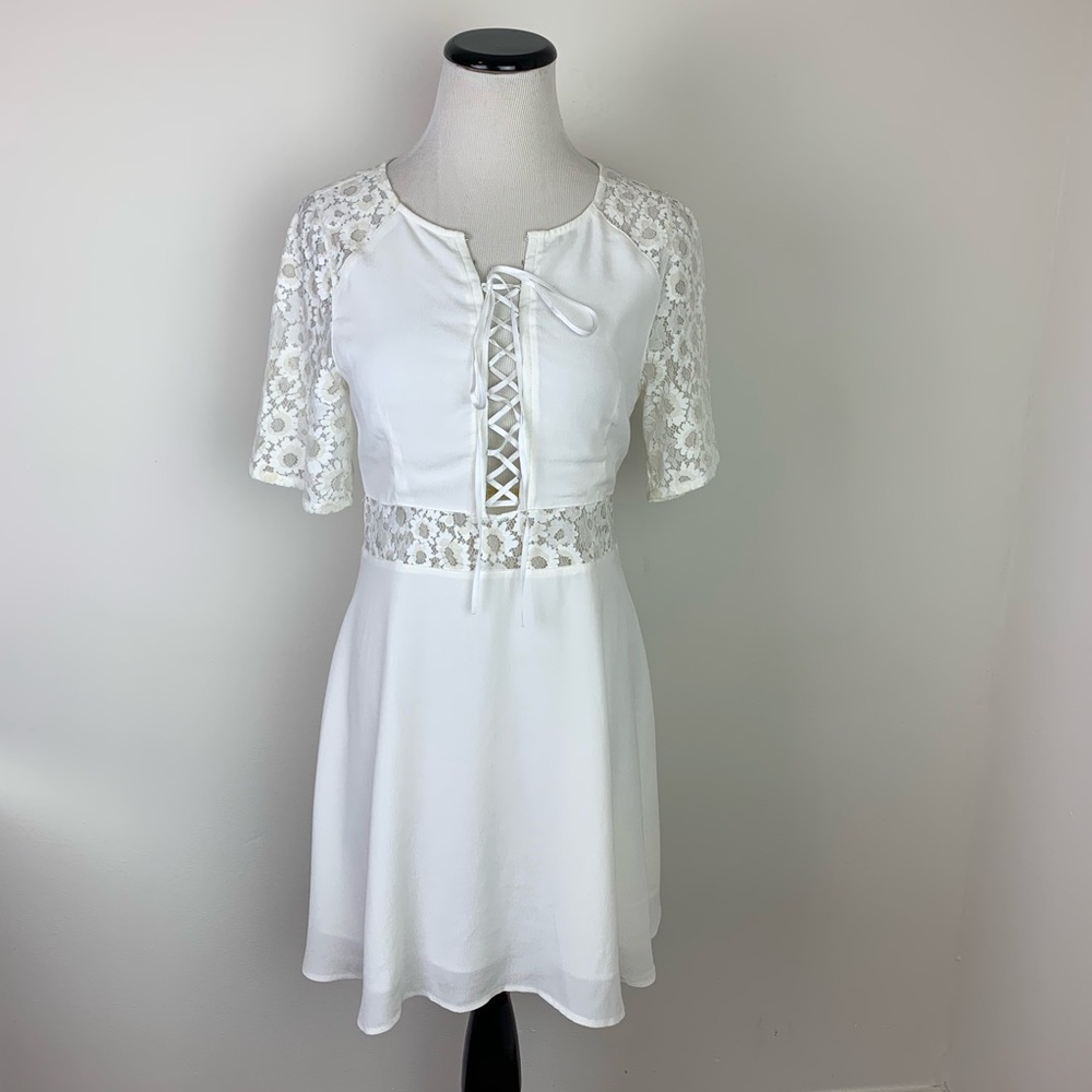 NWT For Love and Lemons White Lace Dress